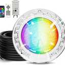 10 Inch Pool Lights for Inground Pool, 120V Color Changing LED Inground Pool Light with Remote, Controller and APP Control for 10 Inch Wet Niche, Underwater Swimming Pool Lights, 50 Foot Cord