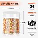SLifeJars Plastic Jars 8oz Clear Plastic Slime Jars 24Pcs Empty Round Food Jar with White Lids Stackable Refillable Travel Jar Slime Containers for Slime Making Kitchen and House Storage
