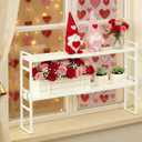 2 Pcs Expandable Window Sill Plant Shelf, 13.7 x 3.5 x 7.28 Inches, Stackable Narrow over The Sink Shelf, Adjustable Height Metal Window Sill Extender Shelves for Kitchen Bathroom (White)