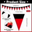 Tiamon 5 Pcs Red Mouse Theme Banner Birthday Decorations Red and Black Pennant Bunting Cartoon Themed Mouse Triangle Flag for Baby Shower Cartoon Birthday Party Decor