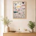 Framed Modern Neutral Abstract Textured Graffiti Love Wall Art, 16x24 Inch | Impasto canvas artwork with contemporary graffiti style for living room bedroom office
