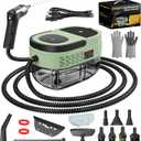 Handheld Steam Cleaner for Home, 2500W High Temperature Pressurized Machine, 1.6L Water Tank, Handle-controlled Steam Output, Portable Cleaning Steamer for Car, Bed Bugs, Furniture (Green, 16 PCS)