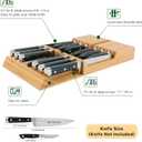 Utoplike in-Drawer Knife Block Bamboo Kitchen Knife Drawer Organizer, Handle Steak Knife Holder Without Knife, Fit for 12 Knives and 1 Sharpening Steel (Knives Not Included)