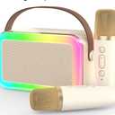 MEGUO Karaoke Machine Microphone,Fun Toys Christmas Birthday Gifts for Adult Women Men Girls Kids Toddler Boys,Portable Bluetooth Speaker with 2 Wireless Microphone for Home Party Birthday