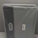 Fabric Clear Window Storage Bins with Lid, Closet Storage Box Linen Closet Baskets with 3 Handles for Organizing Clothing, Jeans, Shelves 17''- 3 Pack (Black and White)