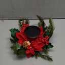 Christmas Glass Candle Holder Decorations  Red Berries for Table Centerpiece Holiday Decor