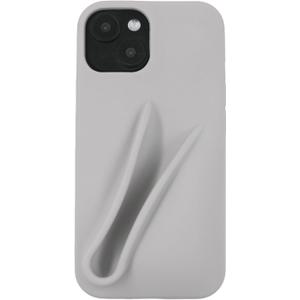Soft Touch Silicone Lip Gloss Phone Case for iPhone 15/14/13, Minimalist Matte Design, Shockproof & Anti-Fingerprint Cover (Gray)