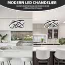 Modern Led Chandelier 3 Rings Black Pendant Lights Dimmable Chandeliers Color Temperature Height Adjustable Black Chandelier Led Pendant Light for Living Room Dining Room Bedroom Entryway, 3Ring-20"
