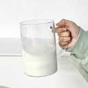 Glass Water Cup with Handle - 32 oz, Clear Mug with Lid and Straw Thick Transparent Mug for Coffee, Milk, Juice, Perfect for Office and Live at Home Use