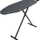 Duwee 12"x36" Ironing Board with Heat Resistant Cover and Thicken Felt Pad, Folding Adjustable Height Compact Ironing Board, Light Weight, Easy to Storage, Black