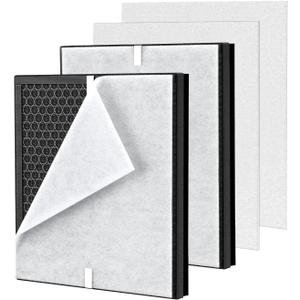 2Pack PR1 Air Filter Replacement Compatible with MOOKA PR1 Air Purifier for Home Large Room up to 2200sq.ft, Includes 4pcs Washable air Filters, Traps Pet Hair Dust Dander