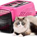 Petmate Dog Crates for Small Dogs & Cat Carriers, Two-Door Plastic Pet Kennel, Top & Front Loading, XS 19" For Dogs Up To 10 lb, Pink