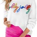 MARZXIN Women 2026 Casual Holiday Love Sweaters Round Neck XOXO Sweater St Patrick Tops Merry Christmas Heart Sweatshirt