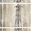 Kalormore Rustic Farmhouse Style Rusty Windmill Picture Canvas Prints Wall Art Decor for Home Wall Decoration Gallery Wrapped Artwork Vintage Country Farm Bedroom Living Room Wall Decoration (W-16xH-36)