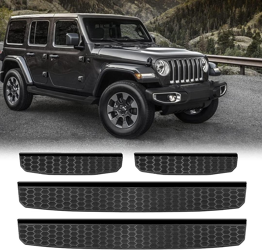 Door Sill Guard Jeep Wrangler JL Accessories Applicable to 2018-2024 JL JLU and Jeep Gladiator JT 2020-2022, Entry Scuff Plate Cover, Door Entry Guards, Black