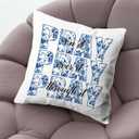 2 x KongMoTree Pink Coquette Bow Christian Pillows Covers, Christian Gifts for Women, Inspirational Bible Verse Pillow Covers, Flannel Pillow Cases Decor for Couch Bedroom Prayer Room - Pray Blue Floral