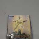 Juegoal Star Tree Topper with 20 LED Lights, Metal Silver Lighted Treetop Ornaments, Battery Powered Light Up Christmas Tree Decorations, 6.5 x 6.5 Inches