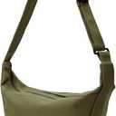 Canvas Messenger Crossbody Hobo Bag Crescent Trendy Shoulder Tote Purse Women Men Casual Dumpling Sling Bag