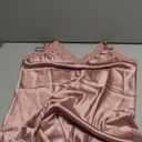 SweatyRocks Women's Satin Lace Lingerie V Neck Sleeveless Nightgown Sleepwear Cami Dress Dusty Pink L