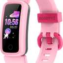 BIGGERFIVE Vigor Kids Fitness Tracker for Girls & Boys Ages 5-15, Kids Watch with IP68 Waterproof, Pedometer, Activity Tracker with Heart Rate & Sleep Monitor, Calorie & Step Counter Watch (Pink)