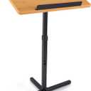 Pyle Portable Floor Lectern Podium Stand-Height Adjustable Steady Standing Design Teacher Speaker Lecture Classroom Presentation Stand, Laptop Computer Book Holder w/ Slanted Top Shelf PLCTND44,BLACK