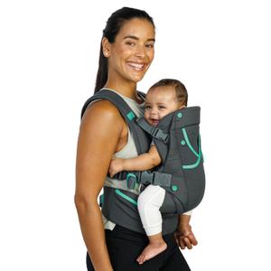 Infantino Carry On Active Baby Carrier, Ergonomic Multi-Pocket Baby Carrier for Newborn to Toddler 8-40 lbs with Padded Straps, Lumbar Belt Storage & Pacifier Loop, Registry Essential, Gray