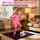 Girls Soccer Training Mat Pink, Soccer Footstep Practicing Soccer Skills Training Equipment with Storage Bag, 35"L x 23.4"W x 0.15"Th