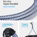 MRGLAS USB C Cable 3.2A,[2-Pack,3.3FT+10FT] Type C Charger Fast Charging Right Angle [Gold-Plated] USB to USB C Cable Durable Nylon Braided USB A to C Cord for iPhone 17 16 15 Samsung S24 S23 S22 Note (Grey)