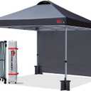 MASTERCANOPY Durable Pop-up Canopy Tent with 1 Sidewall (8'x8',Black) (8x8)