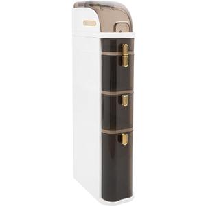 Narrow Bathroom Storage Cabinet 4-Tiers Bathroom Storage Cabinet with Removable Wheels for Small Spaces, Bathroom, Kitchen, Laundry (16.14*7.09*38.58 in-4 tiers)