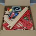 TOY Life Wooden Train Set 80pcs with Magnetic Crane, Wooden Train Tracks Toys for Toddlers Boys Girls 3 4 5, 3 Year Old Boy Gift, Wood Toys Toddler Train for Kids 4-8 - Fits Thomas Brio Chuggington