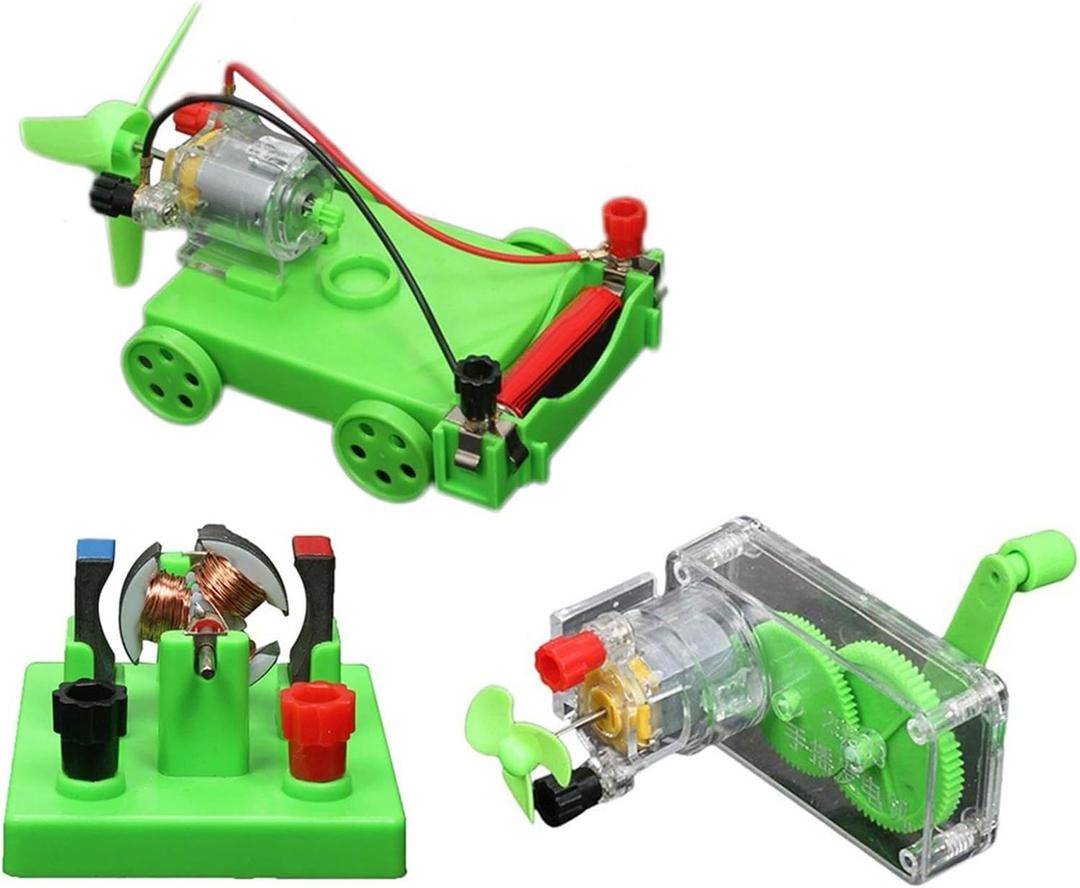 Physics Science Lab Learning Circuit kit, Electricity Experiment Set,DIY DC Electrical Motor Model Wind Powered Carts Building Circuits for Kids Junior Senior High School Students (1 Set)