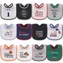 Hudson Baby Unisex Baby Cotton Terry Drooler Bibs with Fiber Filling, Holiday Boy Bow Tie, One Size