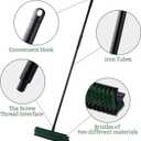 Eyliden Double-Sided Floor Scrub Brush, 65.5'' Long Handle, V-Shaped Head Brushes for Crevice and Corner Cleaning, No-Scratch Effortless Grout Brush for Floor Joint Tile Seams Bathroom Kitchen (Green)