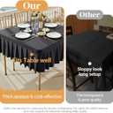 Wish Care Black Spandex Tablecloths for 60x60 Inch Square Tables, Stretch Fitted Table Clothes with Pleated Ruffle Skirt for 60 Table, Wrinkle Free and Elastic, for Party Kitchen Home Dining
