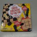 Regal Games - Reversible Wooden Board for Chess, Checkers & Tic-Tac-Toe - 24 Interlocking Wooden Checkers and 32 Standard Chess Pieces - for Age 8 to Adult for Family Fun (10.5 Inch - Reversible)