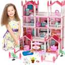 Big Doll House for Girls - Princess dreamhouse - casa Grande de muecas para nias - Amazing Home for Dolls with14 Rooms, furnitures and Pool accesories. House for Kids