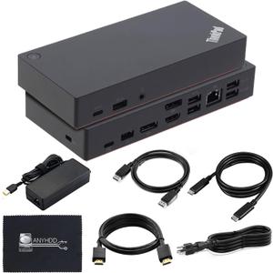 Lenovo 40AS0090US Thinkpad Docking Station Gen 2 - Supports 4K Display, Lenovo Docking Station with 90W Adapter, HDMI, USB-C, DisplayPort Cables - USB-C Thunderbolt 3 Dock