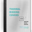 Binditek 10 Pack Thermal Binding Presentation Covers, 1/8 Inch Spine, Holds 30 Sheets, Ultra Clear Front Cover, Black Paper Back Cover, Letter Size, for Students and Coworkers