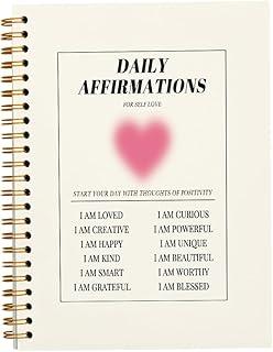 JWVK Daily Affirmations Preppy Pink Aura Heart Notebook,Trendy Positive Affirmations Inspirational Notebook Journal for Teen Girl Work Office School Student Teacher,Hardcover Spiral Notebook 5.5x8.3 and YUNISS Christmas Gifts 18 Colors Acrylic Paint