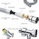 BOWGER Shower Head with Handheld High Pressure Multi-Function 7 modes, Built-in Power Wash to Clear Tub, Tile & Pets, 5 High Flow Hand Held Rain Showerhead with Extra Long Hose and Adjustable Bracket