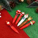 24 Style Christmas Pens Bulk, Multicolor 4 in 1 Christmas Pens, Mini Xmas Tree Wreath Stocking Ballpoint Pen, Stocking Stuffers Cute Winter Pen Bulk for Colleagues, Families, 24Pcs