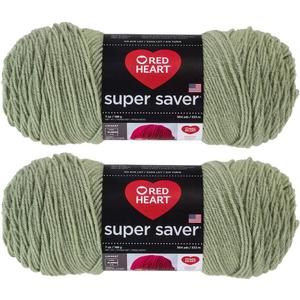 Bulk Buy: Red Heart Super Saver (2-Pack) (Frosty Green, 7 oz Each Skein)