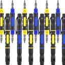 12 Pack 4 in 1 Pocket Screwdriver Portable Pen Screwdriver Multipurpose Screwdriver Crossing Flathead Double Ended Screwdriver for Repairing Installing Hand Tool, 2 Colors