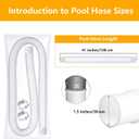 1-1/2-Inch Pool Hoses for Above Ground Pools with Clamps - 1.5" Diameterd Replacement Pool Pump Hose Compatible with Intex Coleman Skimmer Surface Pool Pump (White -2 Pack)