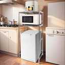 susunnus Stainless Steel Shelf,Kitchen Storage Shelves,Microwave Shelf,Mini Fridge Shelves,Adjustable Layers,Open Lower Tier,Laundry Room, Repository (2tier(23.6x15.7x53.1in))