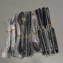 Stapava 48 Pcs Black Silverware Set with Steak Knives, Gorgeous Retro Royal Silverware Set for 8, Stainless Steel Mirror Flatware Cutlery Set, Include Forks Spoons and Knives set, Dishwasher Safe