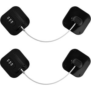 Combination Fridge Lock 2 Pack  Resettable Code Refrigerator Child Safety Lock for Kids Adults, Fits French Door Freezer Cabinet Pantry, No Drilling