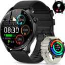 Smart Watch for Men Women Fitness: Waterproof Make Answer Call Digital Mens Watches Running Pedometer Step Tracker Smartwatch Android Phone iPhone Samsung Compatible Sleep SpO2 Heart Rate Monitor (Black)