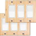 2PC Solid Wood Double Rocker Light Switch Plate 4.5" X 6.3" Bamboo Light Switch Cover Quality Raw Wooden Decorative Bedroom Kitchen Home Decor (Double Rocker)